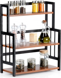 Træ køkkenreol med tre niveauer 41,5 × 18,5 × 50 cm