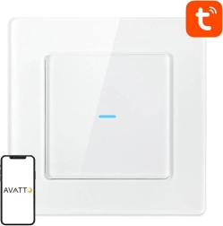 Smart wi‑fi touch-lysafbryder Avatto, 1 knap, hvid