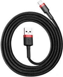Baseus Cafule USB–Lightning-kabel 1 m, 2,4 A, rød–sort