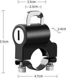 Hjelmlås til motorcykel 20–24 mm – tyverisikret aluminiumsholder til styr