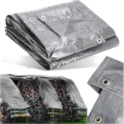 Universel vandtæt presenning 4 × 6 m, 120 g/m², sølvfarvet