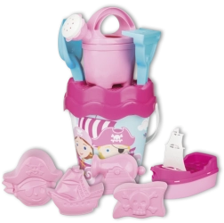 Androni sæt til sand – pirater i rejsetaske – Rosa