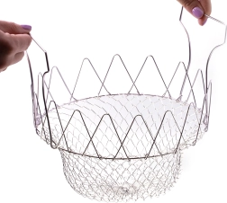 Sammenklappelig kurv, sigte til stegning eller kogning