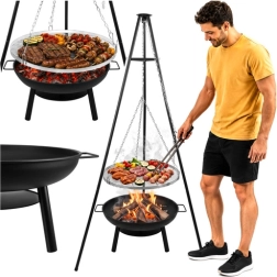Kaminer tripod-havegrill med bålsted og ophængt grillrist 58 cm
