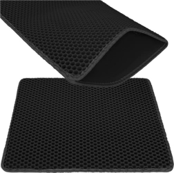 Måtte til kattebakke PURLOV 60 × 45 cm, sort, to-lags EVA honeycomb