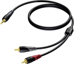 Audiokabel 3,5 mm jack stereo til 2× RCA (cinch) 3 m