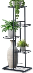 Sort metal blomsterstand med fem niveauer 96 cm