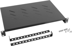 Hylde til 19" skabe 1U, 600 mm, sort LANBERG