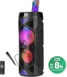 Bærbar karaoke Bluetooth-højttaler MEDIA-TECH FunBox Keg Pro 50 W med LED og FM-radio