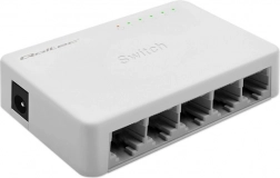 QOLTEC gigabit netværksswitch 5× RJ45, 1000 Mb/s, plug & play