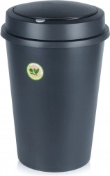 Plastskraldespand med vippe- og aftageligt låg 47 l, sort