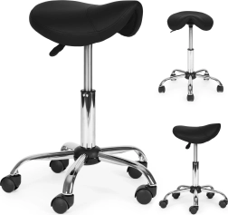 Drejestol med ergonomisk saddelsæde, sort MODERNHOME