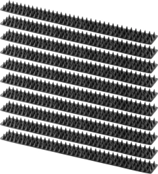 Plastpigge mod fugle, sorte, 50 × 4,3 cm, sæt med 10 stk.