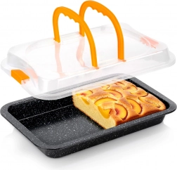 Granit bageform med låg 36 × 23 × 4,5 cm