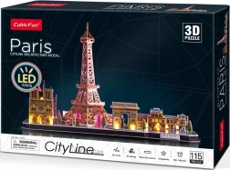 lysende 3D-puslespil cityline panorama Paris 115 brikker