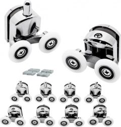 Sæt med dobbelte rullehjul til brusedøre, 8 stk.