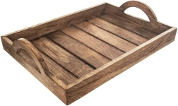 Serveringsbakke i mangotræ 35,5 × 25,5 cm