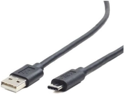 USB-kabel 2.0 A (han) til USB-C (han) 1,8 m, sort