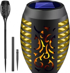 Solcelle-havefakkellys med LED-flammeeffekt