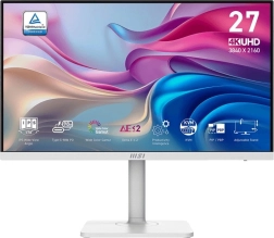 Skærm 27 tommer Moderne LED UHD Flad 60Hz hvid