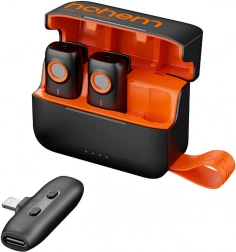 trådløst mikrofonssystem HOHEM med opladningsetui (2 sendere + 1 modtager)