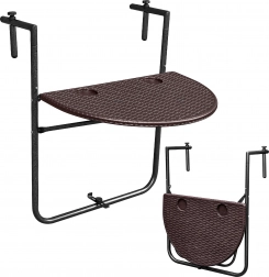 Sammenklappeligt hænge-balkonbord brun ModernHome