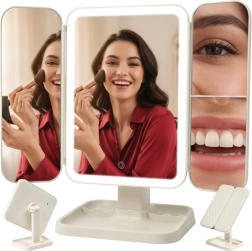 Sammenklappeligt kosmetikspejl med LED-belysning SOULIMA