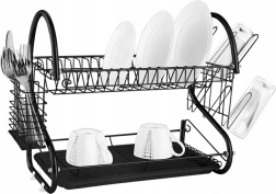 To-etagers opvaskestativ sort