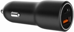 Hurtig sort USB-A/USB-C biloplader 38W PD