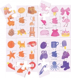 Bigjigs Toys trædidaktisk puslespil Farver 4-i-1