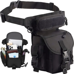 Taktisk lårtaske med hofterem, vandafvisende, 6 lommer