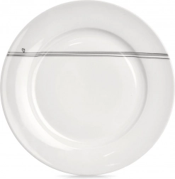 Porcelæn fladt hvidt tallerken med hjertemotiv 27 cm