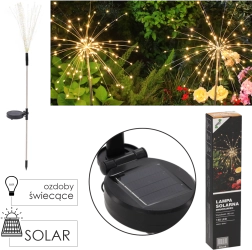 Solcelledrevet havelampe Mælkebøtte, 150 LED, varm hvid, 90 cm