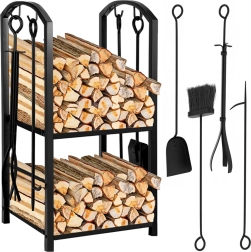 Stander til brænde med tilbehør