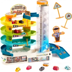 Parkeringsgarage med 4 etager med elektrisk elevator og 6 små biler