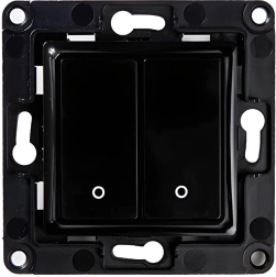 Shelly vægkontakt med 2 knapper, sort