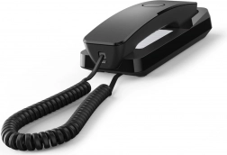 Gigaset Desk 200 sort – kompakt ledningsført telefon til bord og væg