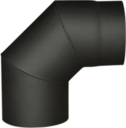 Røgrørsknæ 160 mm 90° sort, godstykkelse 1,5 mm