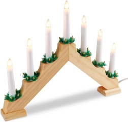 Træ adventslysestage til 7 lys 41,5 × 29 cm