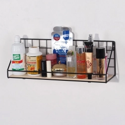 Væghylde med stang, LOFT-stil 45 cm - sort