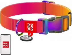 Nylonhalsbånd til hunde med QR-kode WAUDOG, orange