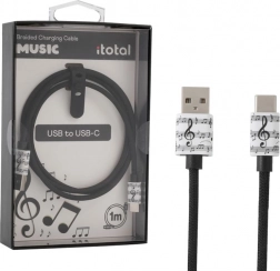 USB‑C opladerkabel med musikmotiv