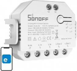 smart Wi‑Fi-afbryder SONOFF Dual R3 med energimåling