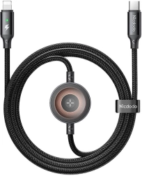 Mcdodo 2-i-1 USB-C til Lightning-kabel og oplader til Apple Watch 36W, 1,5 m