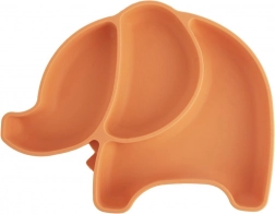 Silikone opdelt børnetallerken elefant, orange 23,5 × 19 × 3,5 cm
