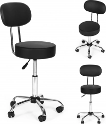 Drejestol med ryglæn, højdejusterbar, sort MODERNHOME