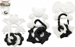Bidering dyr med vedhæng, sort/hvid, 9 cm