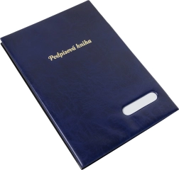 Signaturbog, blank blå, 14 opdelt ark