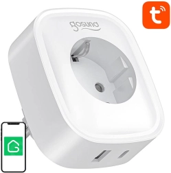 Smart stikdåse Gosund med USB‑C 20 W, Wi‑Fi/Bluetooth og energimåling, 16 A