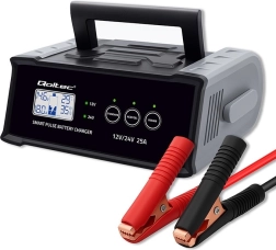 Intelligent pulslader til bilbatterier 12/24 V 25 A med LCD og reparation – Qoltec